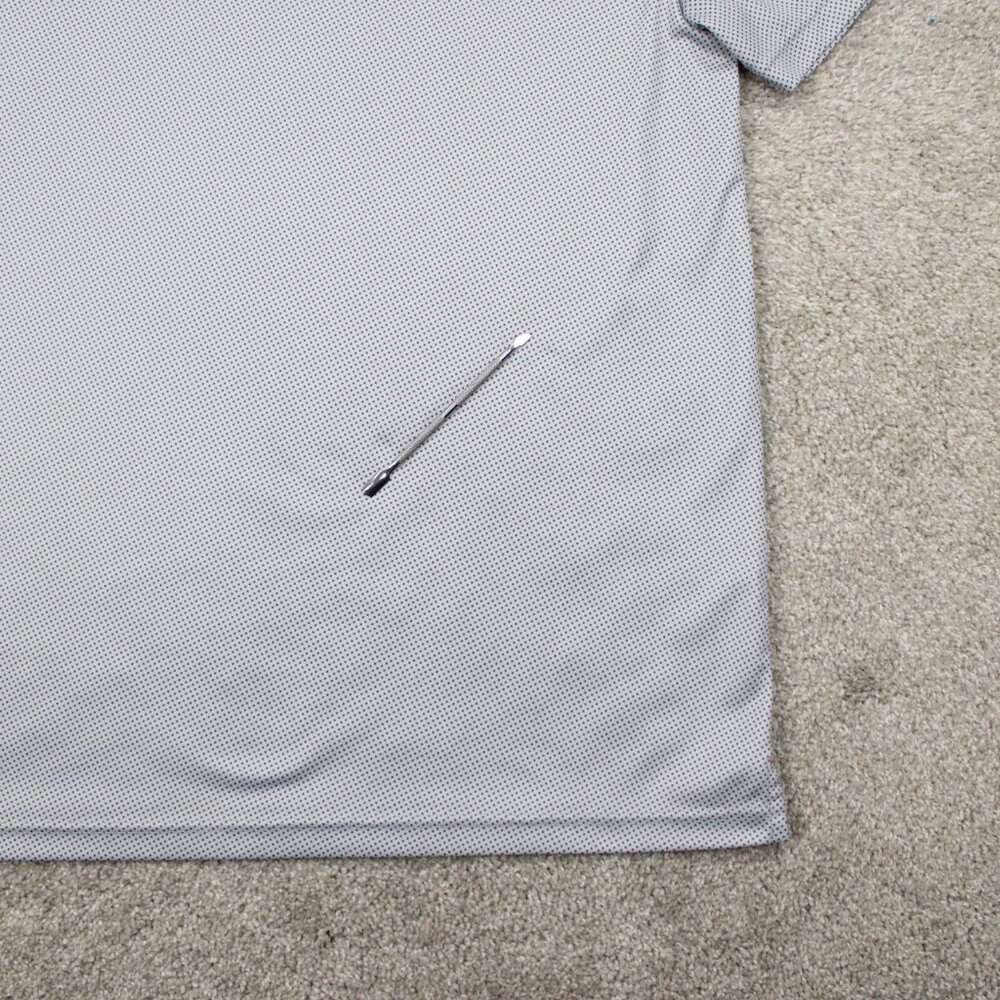 Black Clover Polo Shirt Adult XL White/Blue Geometric Polyester S/S Pullover - Picture 5 of 13